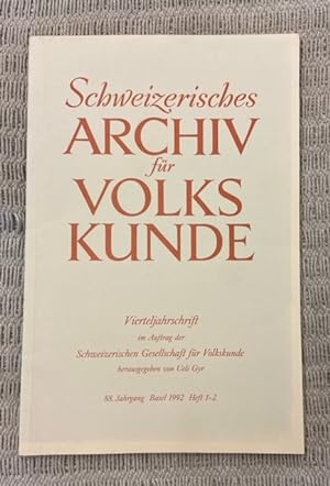 Immagine del venditore per Schweizerisches Archiv fr Volkskunde 1992 venduto da Genossenschaft Poete-Nscht