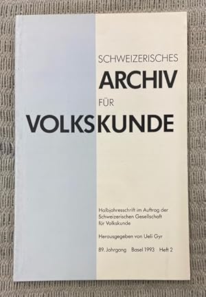 Immagine del venditore per Schweizerisches Archiv fr Volkskunde 1993 venduto da Genossenschaft Poete-Nscht