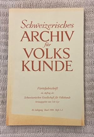 Immagine del venditore per Schweizerisches Archiv fr Volkskunde 1986 venduto da Genossenschaft Poete-Nscht