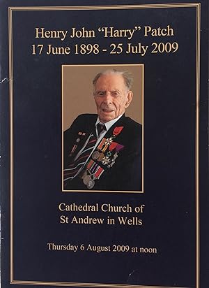 Immagine del venditore per Order of Service for Harry Patch [1898-2009] at Wells cathedral, 6 August 2009. venduto da R.G. Watkins Books and Prints