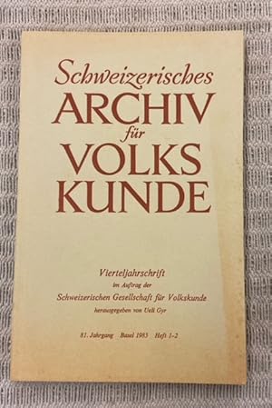Immagine del venditore per Schweizerisches Archiv fr Volkskunde 1985 venduto da Genossenschaft Poete-Nscht