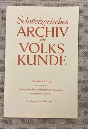 Immagine del venditore per Schweizerisches Archiv fr Volkskunde 1987 venduto da Genossenschaft Poete-Nscht