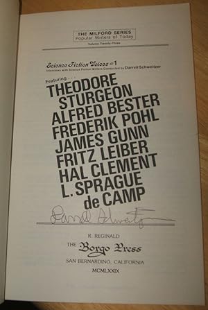 Imagen del vendedor de Science Fiction Voices #1 Interviews With Science Fiction Writers The Milford Series Popular Writers of Today Volume 23 a la venta por biblioboy