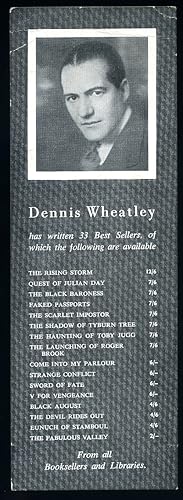 Seller image for Original Vintage Bookmark | Dennis Wheatley for sale by Little Stour Books PBFA Member