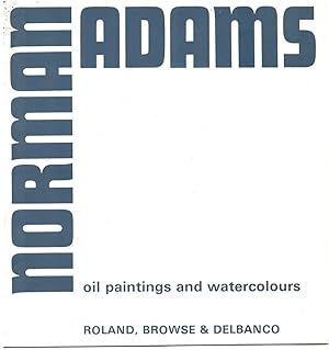 Immagine del venditore per Oil Paintings and Watercolours by Norman Adams 20 September to 12 October 1968. venduto da Literary Cat Books