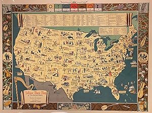 Bild des Verkufers fr Folklore Music Map of The United States By Dorothea Dix Lawrence From The Primer of American Music zum Verkauf von Argosy Book Store, ABAA, ILAB