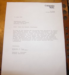Typed Letter Signed Atkinson to Serendipity Books (Attn: Esme Joy Howard). June 14, 1989. RE: Vie...
