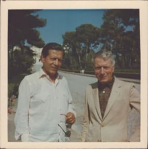 Original photograph of Serge Lifar with the composer Jacques Leguerney. Signed and annotated.