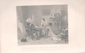 Seller image for Dr. Samuel Johnson reading the manuscript of Oliver Goldsmith's ?The Vicar of Wakefied?, whilst a baliff waits with the landlady. for sale by Wittenborn Art Books