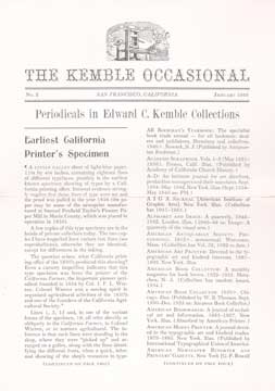 The Kemble Occasional