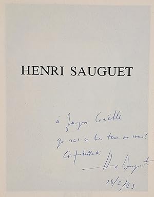 Image du vendeur pour Henri Sauguet. L`homme et l' ouevre sous la direction du compositeur. mis en vente par Musik-Antiquariat Heiner Rekeszus