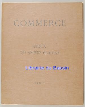 Bild des Verkufers fr Commerce Index des annes 1924-1928 zum Verkauf von Librairie du Bassin