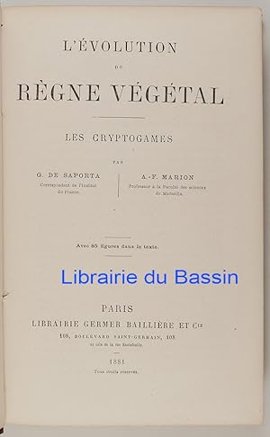 Imagen del vendedor de L'volution du rgne vgtal Les cryptogames a la venta por Librairie du Bassin