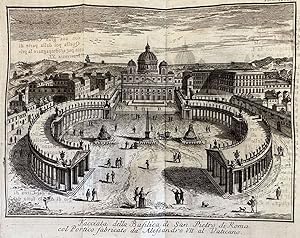 FACCIATA DELLA BASILICA DI SAN PIETRO DI ROMA COL PORTICO FABRICATO DA ALESSANDRO VII AL VATICANO ,