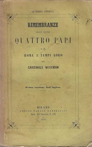 Imagen del vendedor de Rimembranze degli ultimi Quattro Papi e di Roma a'' tempi loro' a la venta por DRBOOKS