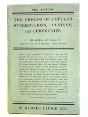 Image du vendeur pour The Origins of Popular Superstitions and Customs mis en vente par World of Rare Books