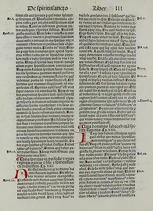 Bild des Verkufers fr 1492 INCUNABLE LEAF, SAINT AMBROSIUS - "OPERA". zum Verkauf von Littera Scripta