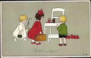 Künstler Ansichtskarte / Postkarte Baumgarten, Fritz, Bitte einsteigen, spielende Kinder - Meissn...