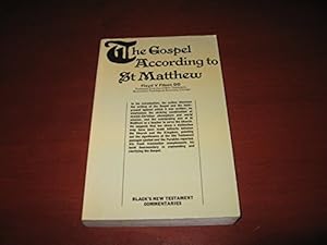 Image du vendeur pour Gospel According to St.Matthew (Black's New Testament Commentaries) mis en vente par WeBuyBooks