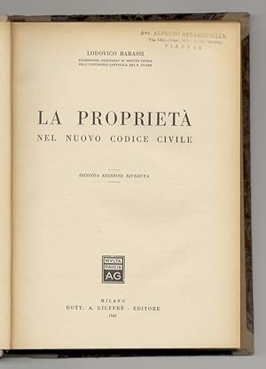 Imagen del vendedor de La propriet nel nuovo Codice Civile. a la venta por Libreria Oreste Gozzini snc