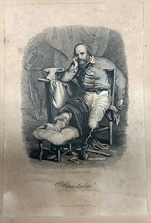 Stampa Giuseppe Garibaldi con firma autografa originale