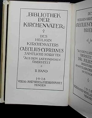 Bild des Verkufers fr Bibliothek der Kirchenvter: Eine Auswahl patristischer Werke in deutscher bersetzung. BAND II: Caecilius Cyprianus. zum Verkauf von books4less (Versandantiquariat Petra Gros GmbH & Co. KG)