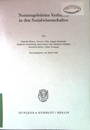 Bild des Verkufers fr Normengeleitetes Verhalten in den Sozialwissenschaften. Schriften des Vereins fr Socialpolitik ; N.F., Bd. 141 zum Verkauf von books4less (Versandantiquariat Petra Gros GmbH & Co. KG)