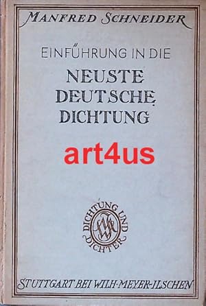 Bild des Verkufers fr Einfhrung in die neuste deutsche Dichtung. zum Verkauf von art4us - Antiquariat