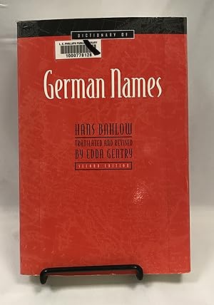 Seller image for Dictionary of German Names for sale by Friends of the Library Bookstore