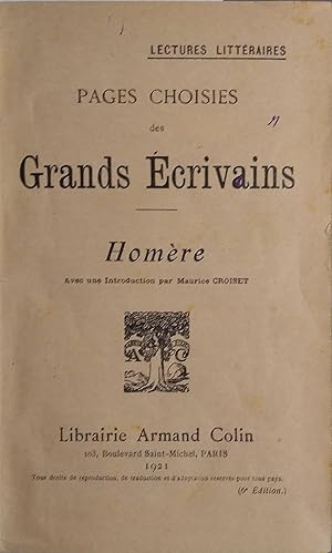 Pages choisies des grands écrivains : Homère.