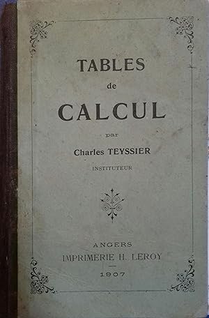 Tables de calcul.