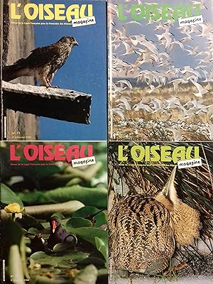 L'Oiseau Magazine. Année 1990 complète. Numéros 18 à 21. Revue de la ligue française pour la prot...