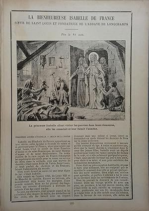 Bild des Verkufers fr La Bienheureuse Isabelle de France, soeur de Saint-Louis et fonfatrice de l'abbaye de Longchamps. Fte le 31 aot. Fin XIXe. Vers 1900. zum Verkauf von Librairie Et Ctera (et caetera) - Sophie Rosire