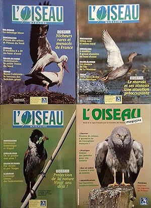 L'Oiseau Magazine. Année 1996 complète. Numéros 42 à 45. Revue de la ligue française pour la prot...