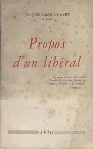 Imagen del vendedor de Propos d'un libral. a la venta por Librairie Et Ctera (et caetera) - Sophie Rosire