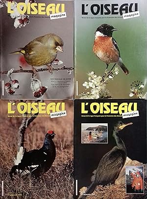 L'Oiseau Magazine. Année 1993 complète. Numéros 30 à 33. Revue de la ligue française pour la prot...
