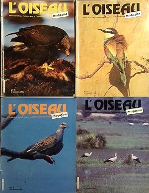 L'Oiseau Magazine. Année 1986 complète. Numéros 2 à 5. Revue de la ligue française pour la protec...