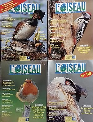 L'Oiseau Magazine. Année 1998 complète. Numéros 50 à 53. Revue de la ligue française pour la prot...