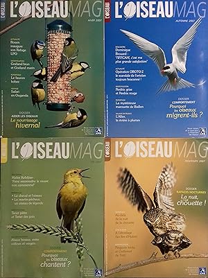 L'Oiseau Magazine. Année 2007 complète. Numéros 86 à 89. Revue de la ligue française pour la prot...