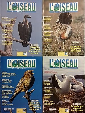 L'Oiseau Magazine. Année 2001 complète. Numéros 62 à 65. Revue de la ligue française pour la prot...