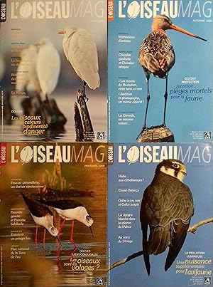 L'Oiseau Magazine. Année 2008 complète. Numéros 90 à 93. Revue de la ligue française pour la prot...