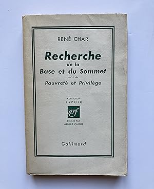 Seller image for Recherche de la Base et du Sommet [ Exemplaire du S.P. ] for sale by Pascal Coudert