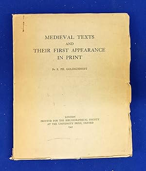 Seller image for Medieval Texts and Their First Appearance in Print. for sale by Wykeham Books