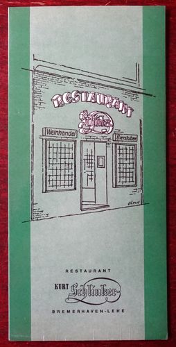 Speisekarte: Restaurant Kurt Schlinker, Hafenstr. 167, Bremerhaven-Lehe.