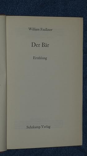 Der Bär (Bibliothek Suhrkamp, Band 56).