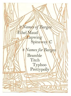 Immagine del venditore per 3 Names of Barges. 4 Names for Barges venduto da Between the Covers-Rare Books, Inc. ABAA