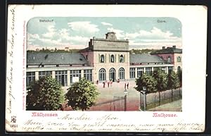 Ansichtskarte Mülhausen, Blick auf den Bahnhof