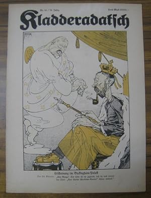 Seller image for Kladderadatsch. Nr. 32, 76, Jahrgang ( 1923 ). - Aus dem Inhalt: Erscheinung im Buckingham-Palast / Der Mann in Europa, der fr die Menschheit arbeitet ( Poincare ) / Aus der Reichsfinanz-Klinik. - for sale by Antiquariat Carl Wegner