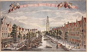 Immagine del venditore per BEAUTIFUL VIEW OF THE PRINSENGRACHT IN AMSTERDAM "Gesicht van de Groen-markt, van de Ree Sluys te sien naar de Wester Kerk tot Amsterdam" [View of the vegetable market, from the Reesluis towards the Westerkerk in Amsterdam venduto da Inter-Antiquariaat Mefferdt & De Jonge