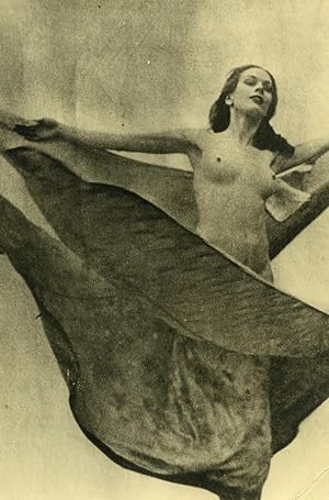 Belgium Risque Topless Young Woman in a Plant Photomontage Old Photo 1931